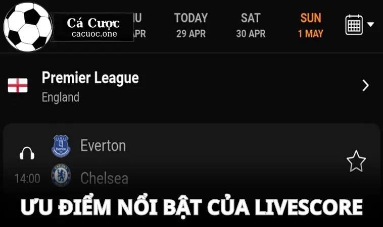 liet ke uu diem cua livescore Giới thiệu ưu điểm nổi bật của ứng dụng hữu ích